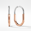 T Lock Rose Tone Pavé Hoop Earrings
