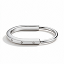 T Lock White Gold With Diamonds Bangle