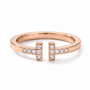 T Paved Square Open Bracelet