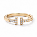 T Paved Square Open Bracelet