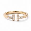 T Paved Square Open Bracelet