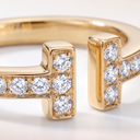 T Paved Square Open Bracelet