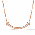 T Smile Paved Pendant Necklace