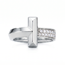T1 Narrow Half Pavé Band Ring