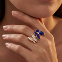 Turquoise And Diamond Two Butterfly Between The Finger Ring