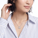 Two Butterfly Paved Pendant Necklace