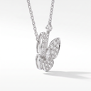 Two Butterfly Paved Pendant Necklace