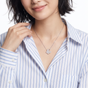 Two Butterfly Paved Pendant Necklace
