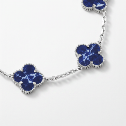 Vintage Alhambra 5 Motifs Pietersite Blue Clover Bracelet