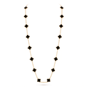 Vintage Alhambra Black Onyx 20 Motifs Long Necklace