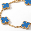 Vintage Alhambra Blue Agate Clover 5 Motifs  Bracelet