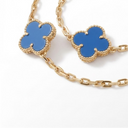 Vintage Alhambra Blue Agate Clover 5 Motifs  Bracelet