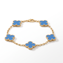 Vintage Alhambra Blue Agate Clover 5 Motifs  Bracelet