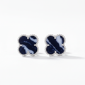 Vintage Alhambra Blue Sèvres Porcelain Clover Earrings