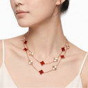 Vintage Alhambra Carmelia And Guilloché Clover 20 Motifs Long Necklace