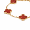 Vintage Alhambra Carnelian Clover 5 Motifs Bracelet