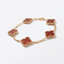Vintage Alhambra Carnelian Clover 5 Motifs Bracelet