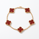 Vintage Alhambra Carnelian Clover 5 Motifs Bracelet