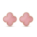 Vintage Alhambra Clover Pink Opal Earrings