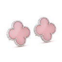 Vintage Alhambra Clover Pink Opal Earrings
