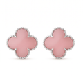 Vintage Alhambra Clover Pink Opal Earrings