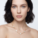 Vintage Alhambra Mother Of Pearl Clover 10 Motifs Necklace