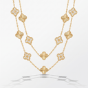 Vintage Alhambra Pavé and Guilloché Clover 20 Motifs Long Necklace