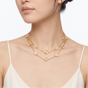Vintage Alhambra Pavé and Guilloché Clover 20 Motifs Long Necklace