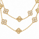 Vintage Alhambra Pavé and Guilloché Clover 20 Motifs Long Necklace