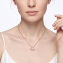 Vintage Alhambra Pink Opal And 1 Diamond Motif Necklace