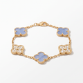 Vintage Alhambra Purple And Diamonds Clover 5 Motifs Bracelet