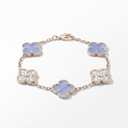 Vintage Alhambra Purple And Diamonds Clover 5 Motifs Bracelet