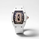White Ceramic Diamond Onyx  Set Rectangular Dial Women's Watch | RM 07-01