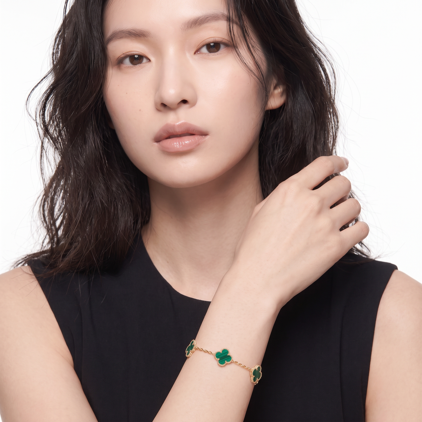 Alhambra Malachite Clover 5 Motifs Bracelet