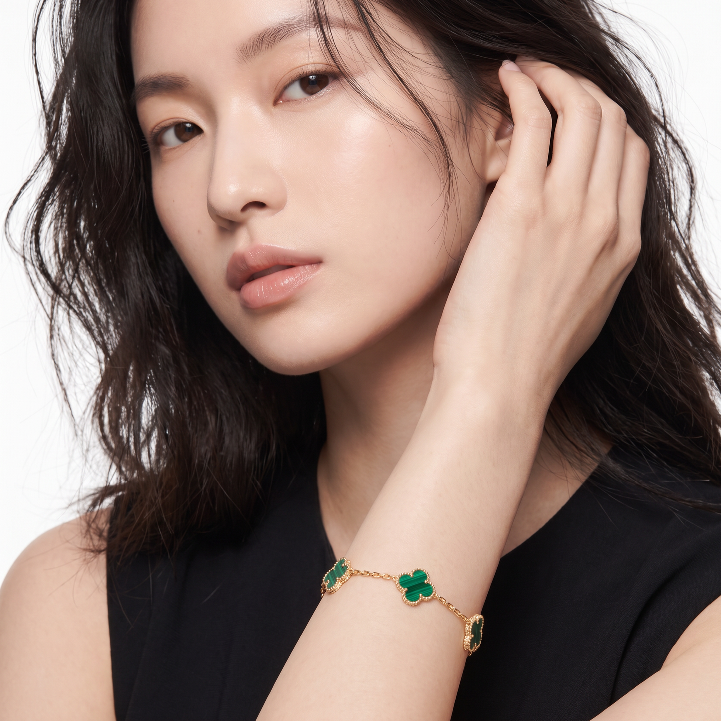 Alhambra Malachite Clover 5 Motifs Bracelet