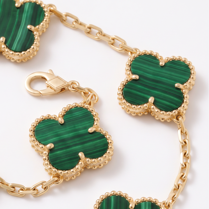 Alhambra Malachite Clover 5 Motifs Bracelet