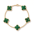 Alhambra Malachite Clover 5 Motifs Bracelet