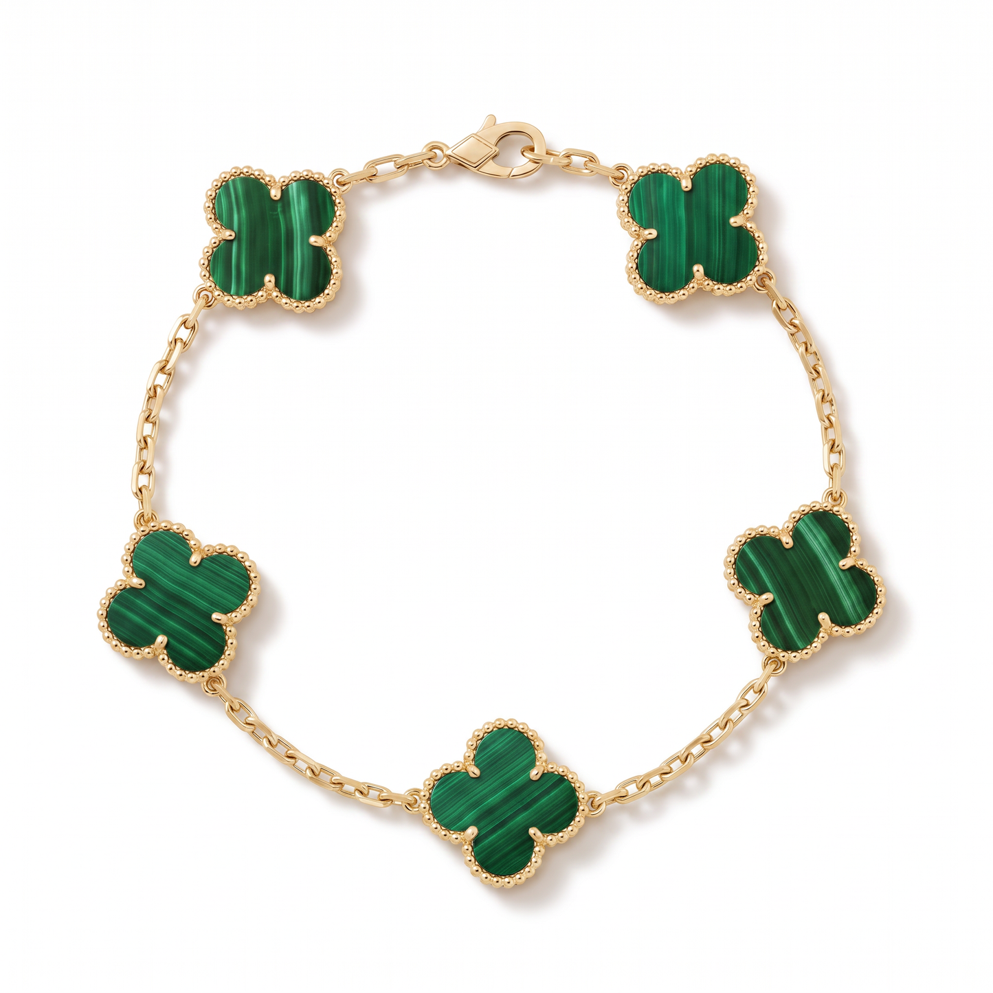 Alhambra Malachite Clover 5 Motifs Bracelet