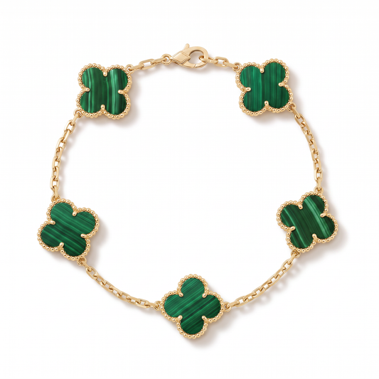 Alhambra Malachite Clover 5 Motifs Bracelet
