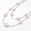 Alhambra White Pearl Motifs Long Clover Necklace