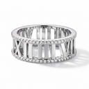 Atlas Roman Numeral 2 Row Pavé Ring