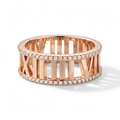 Atlas Roman Numeral 2 Row Pavé Ring
