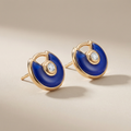 Blue Enamel Earrings