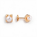 C De Pearl Stud Earrings