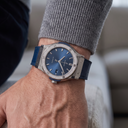 Classic Fusion Navy Blue Titanium Diamond Bezel Men's Watch | HL 542.NX.7170.LR.1104