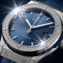 Classic Fusion Navy Blue Titanium Diamond Bezel Men's Watch | HL 542.NX.7170.LR.1104