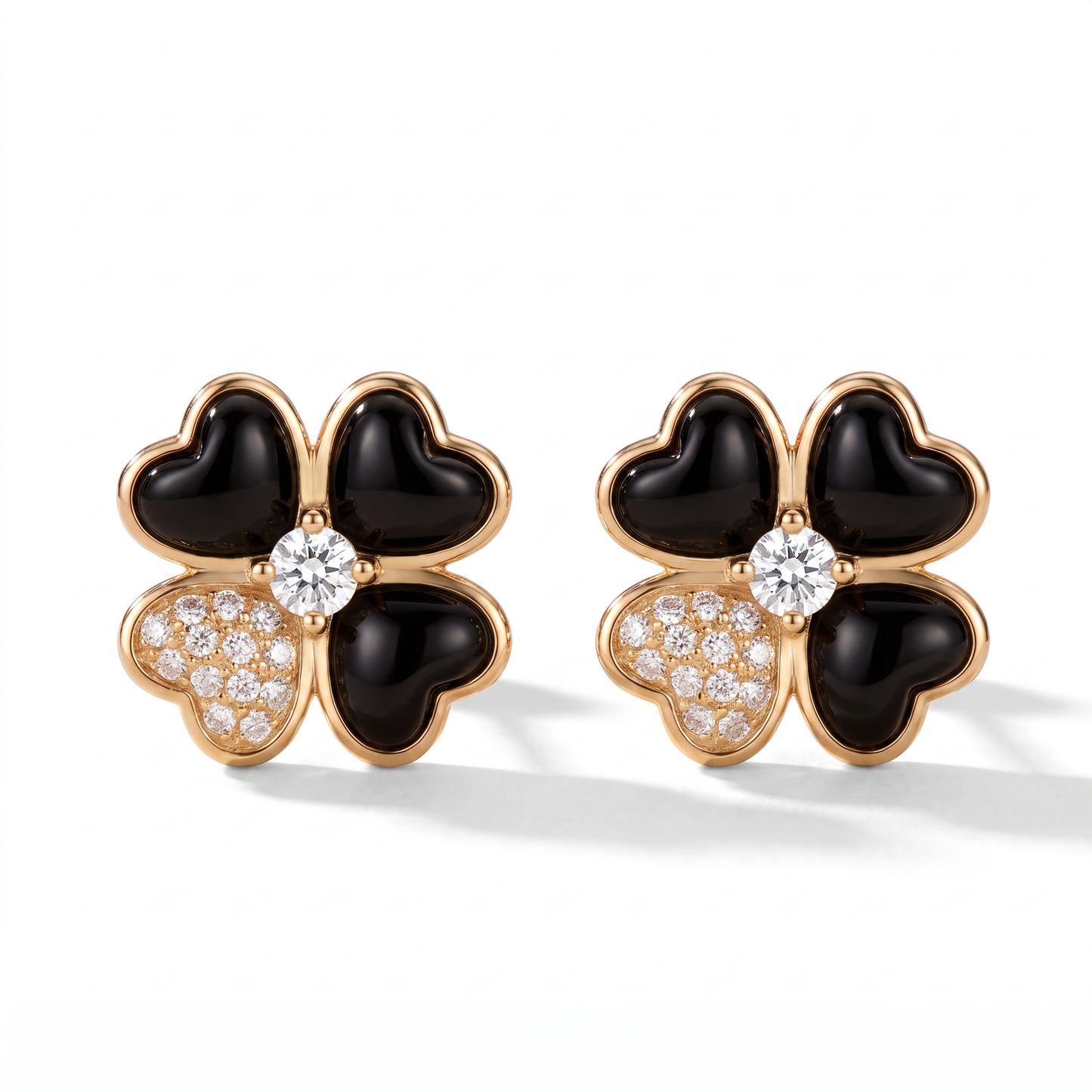 Cosmos Medium Clover Pavé Earrings