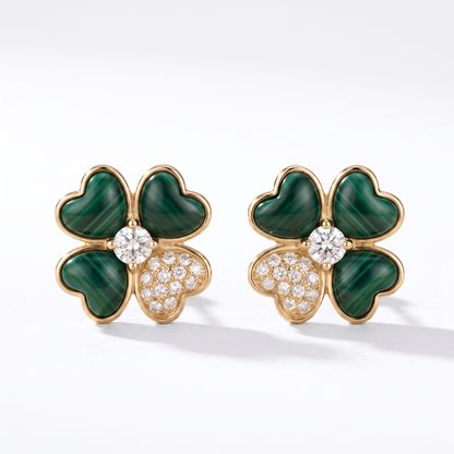 Cosmos Medium Clover Pavé Earrings