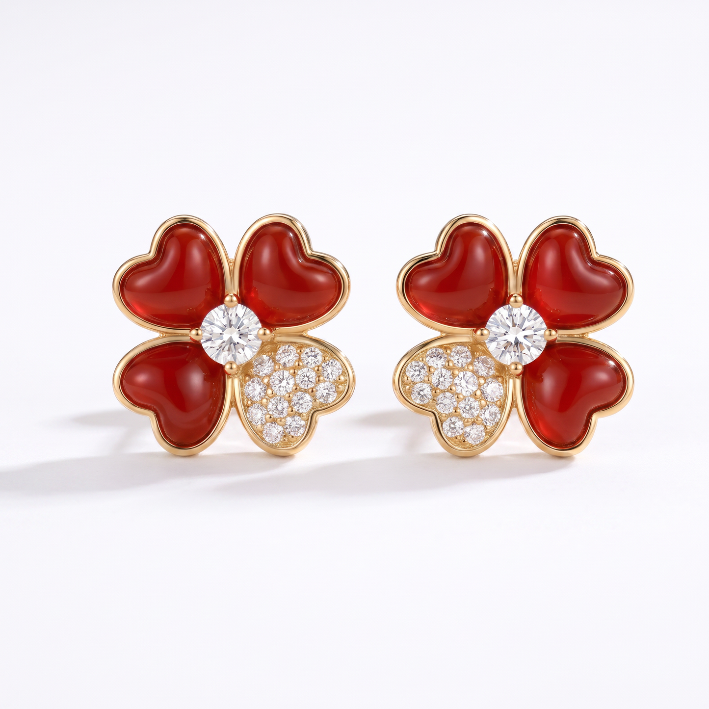 Cosmos Medium Clover Pavé Earrings