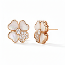 Cosmos Medium Clover Pavé Earrings